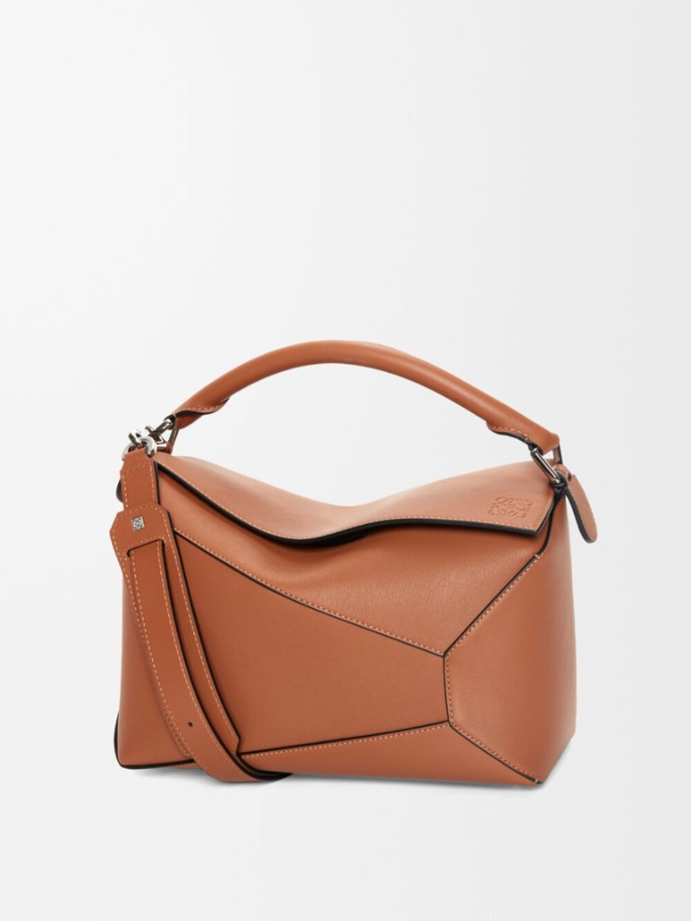 Loewe $4100 Medium Puzzle Edge bag in classic calfskin, Tan, Barely Used